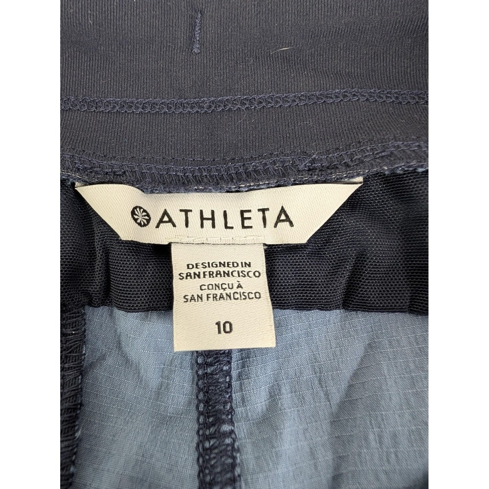Athleta Pants Womens 10 Blue Trekkie North Jogger Stretch Floral Zip Pockets - Picture 7 of 12